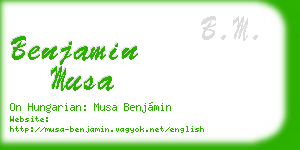 benjamin musa business card