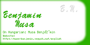 benjamin musa business card